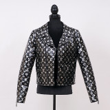 Monogram Printed Biker Jacket - Bild 1