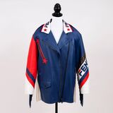 Limitierte Blue Mania Logo-trimmed Biker Jacket in Kooperation Hey Reilly - Bild 2