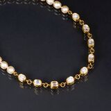 Two Faux Pearl Vintage Necklaces with Strass - image 3