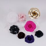 Eight textile Costume Brooches 'Gardenia'