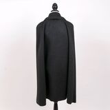 A Dark Grey Wool Cape with Gold Buttons - image 2