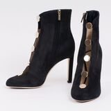 A Pair of Highheels Ankle Boots in Black with Button Bar - image 1