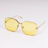 Frameless Oversized Yellow Sunglasses - image 2