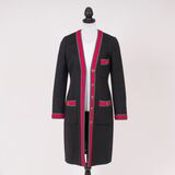 A Black wool coat with red-green ribbons - image 1
