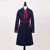 Dark blue coat with blue-red ribbons - image 1