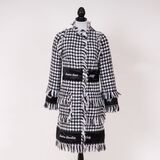 Wollmantel 'Houndstooth Coat in Black and White' - Bild 1