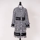 A Lana Houndstooth Coat in Black and White - image 1