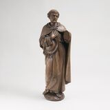 A late Baroque Wooden Sculpture of a Monk