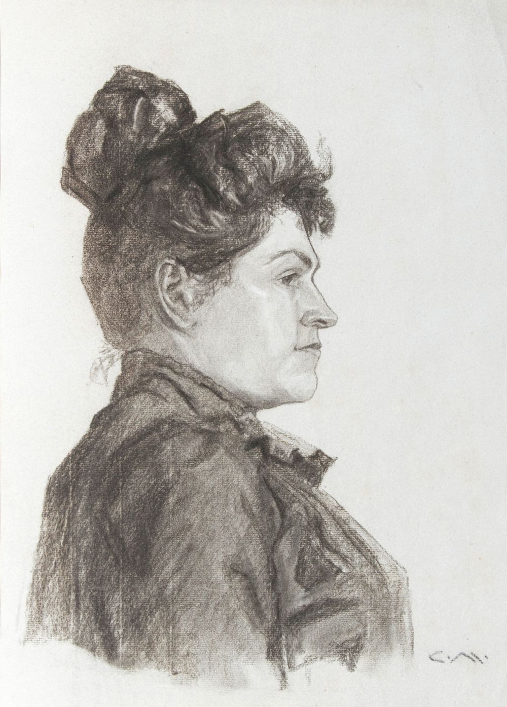 Carl von Marr - Frau im Profil Frau im Profil