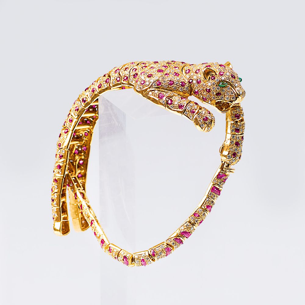 A Ruby Diamond Bracelet 'Panther'