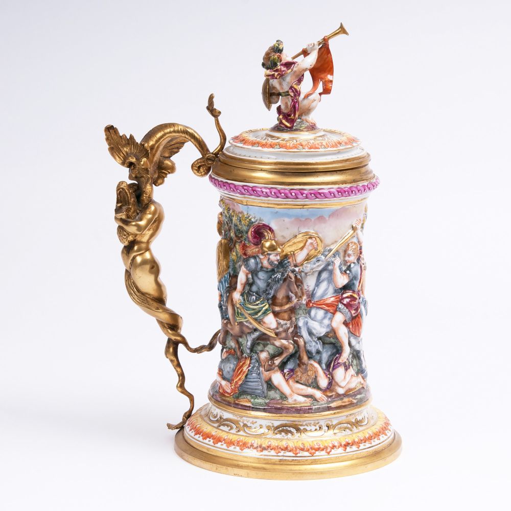 A Capodimonte Gilt Bronze Mounted Porcelain Tankard - image 2