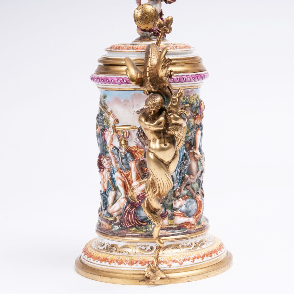 A Capodimonte Gilt Bronze Mounted Porcelain Tankard - image 3