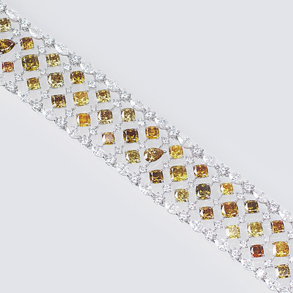 Diamant-Armband mit Fancy und River - fein weißem Diamant-Besatz