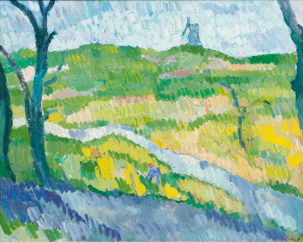 Landschaft mit Mühle