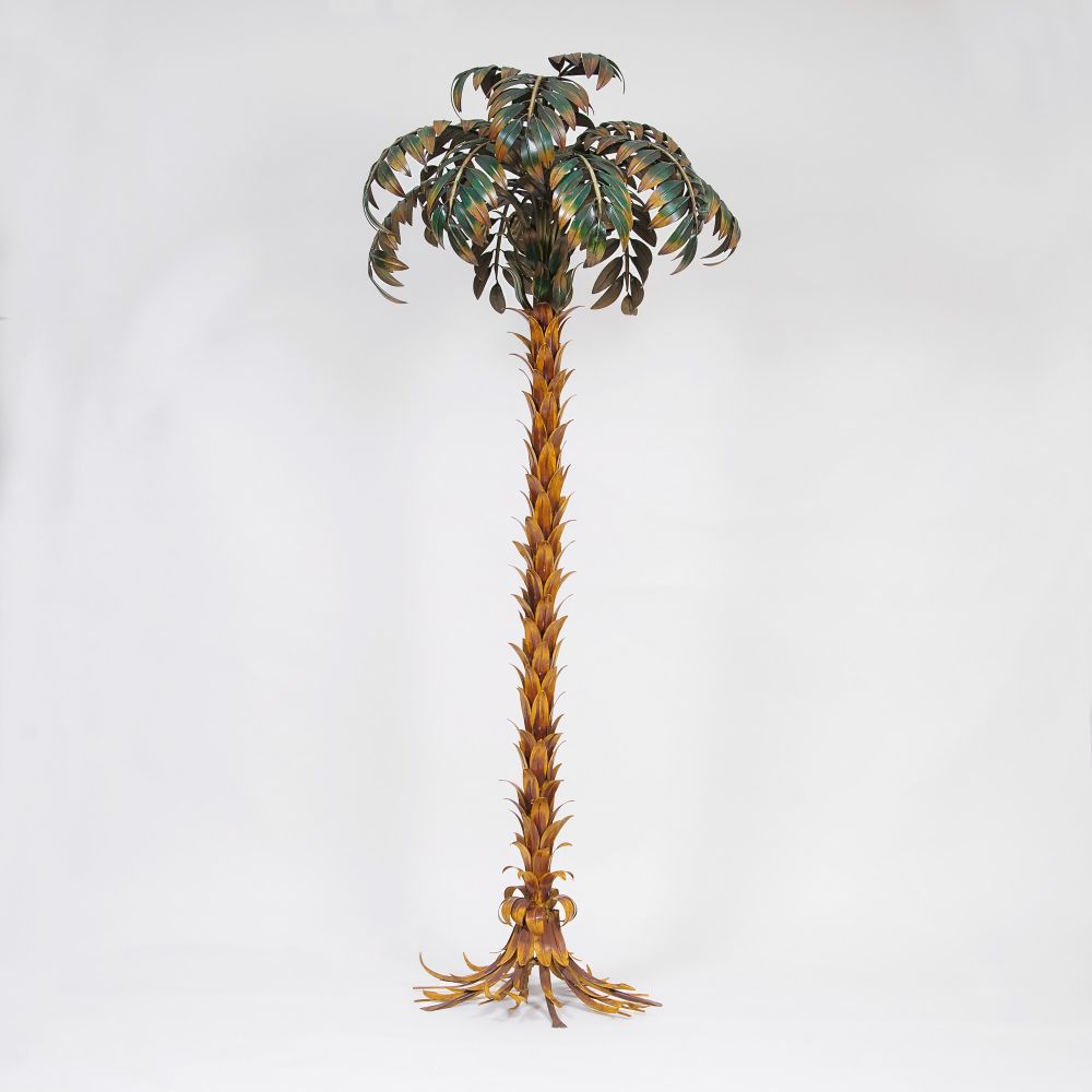 A Large Hollywood Regency Palm Tree Floor Lamp by Hans Kögl