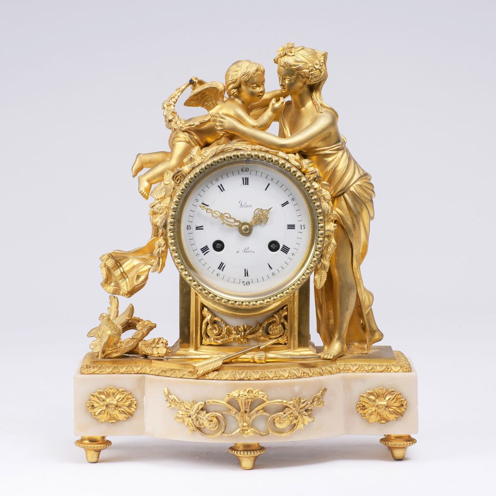 Claude Charles Francois Filon, erw. 1782 - Louis-XVI Pendule 'Amor legt die Liebespfeile ab - Allegorie der Liebe' Louis-XVI Pendule 'Amor legt die Liebespfeile ab - Allegorie der Liebe'