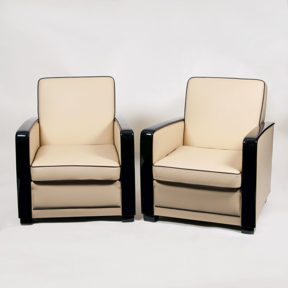A Pair of Art-déco Club-Chairs A Pair of Art-déco Club-Chairs