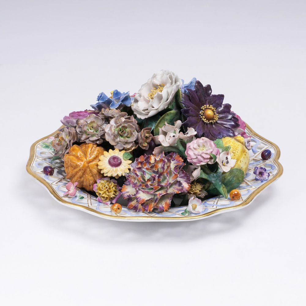 A Dessert Plate with Flower and Fruit Arrangement - image 2