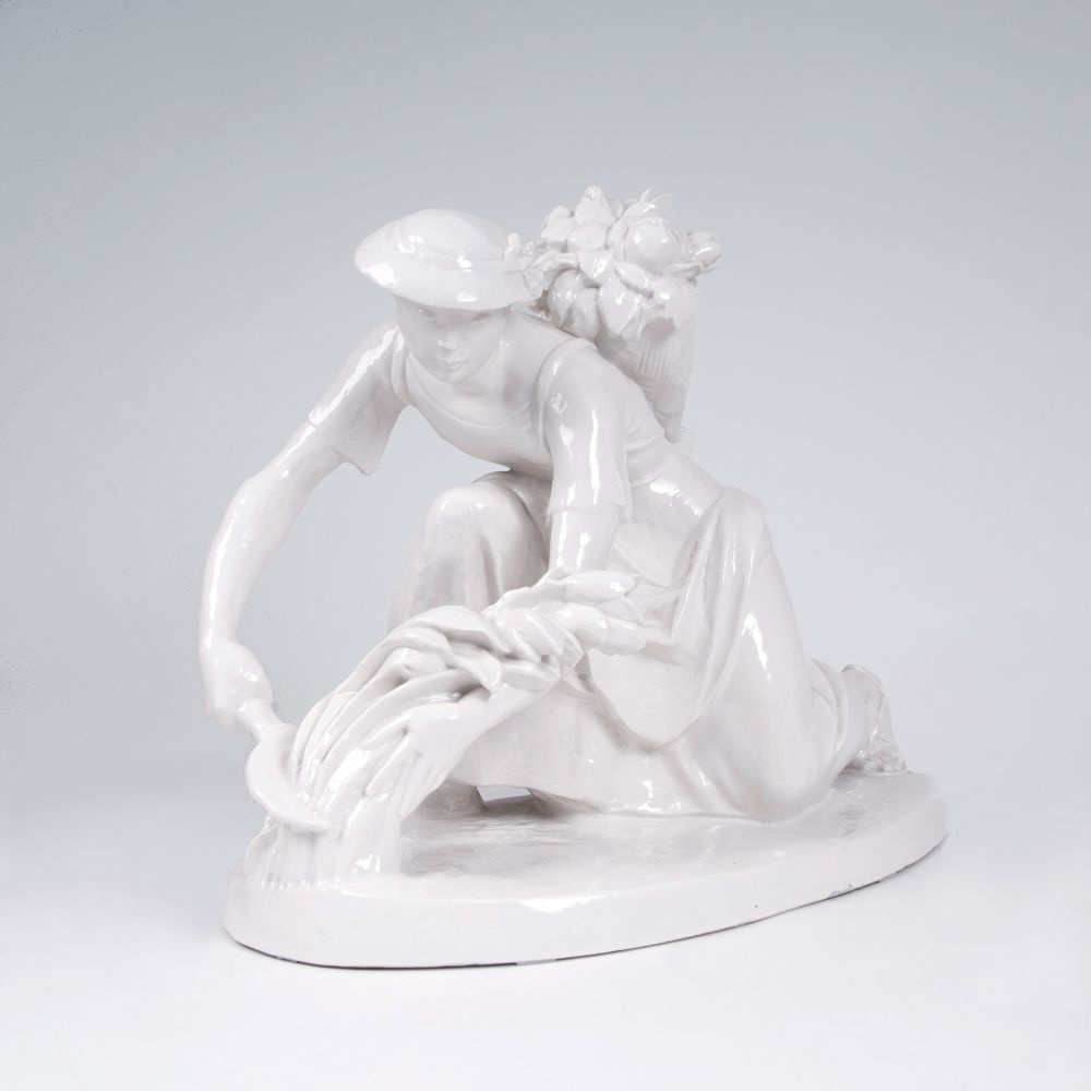 Joseph Wackerle - Große Porzellan-Figur 'Schnitterin' Große Porzellan-Figur 'Schnitterin'