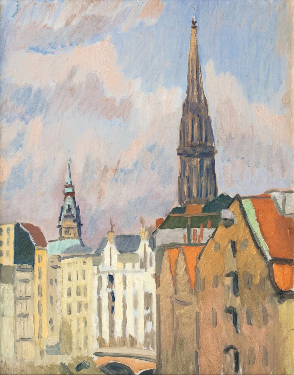 Paul Kayser - Nikolaikirchturm und Rathausturm Nikolaikirchturm und Rathausturm