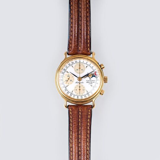 A Gentlemen's Wristwatch 'Lunar' Alfred Rochat & Fils