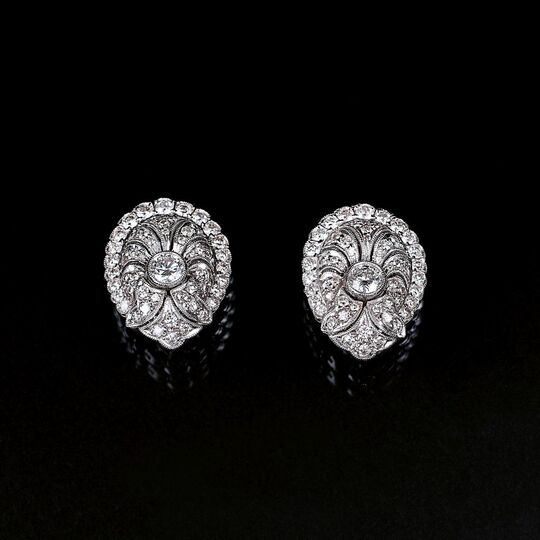 A Pair of Art-déco Diamond Earclips