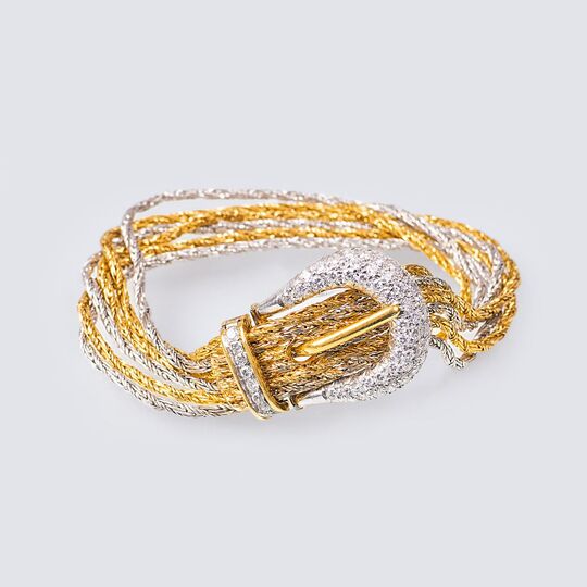 A Vintage Gold Bracelet in Belt Buckle Look
