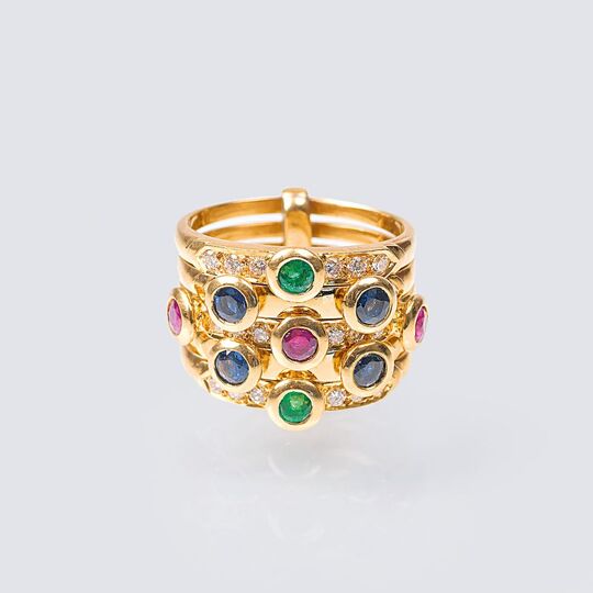 A Coloured Precious Stone Ring