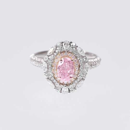 A Fancy Diamond Ring in Light Pink