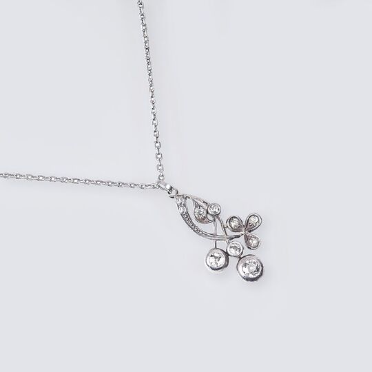 An Art Nouveau Diamond Pendant