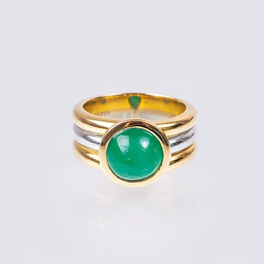 Smaragd-Cabochon Ring