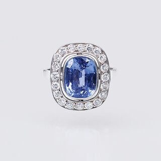 A Sapphire Diamond Ring