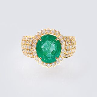 Brillant-Bandring mit Smaragd