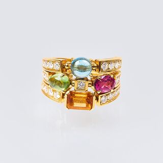 Farb- und Edelstein-Brillant-Ring 'Allegra'