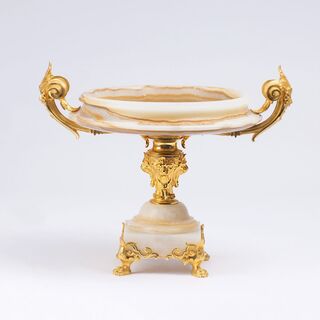 A grande Napoleon-III Centerpiece with Onyxmarble Bowl