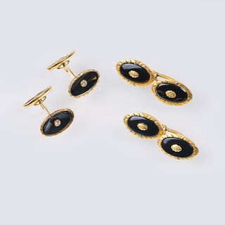 Two Pair of Onyx Cufflinks