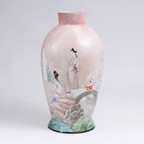 A tall Floor Vase with Chinoiserie