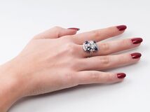 An Old Cut Diamond Sapphire Ring - image 2