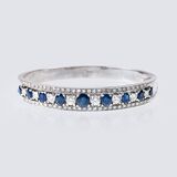 A Vintage Sapphire Diamond Bangle Bracelet - image 1