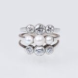 An Art Nouveau Diamond Pearl Ring - image 1