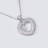 A large Heart shaped Diamond Pendant on Necklace - image 1