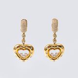 A Pair of Heart Diamond Earpendants - image 1