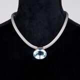 A large Aquamarine Pendant on Necklace - image 2