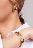 A Coloured Precious Stone Bangle Bracelet with Earrings - image 2
