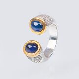 A modern Ring with Sapphires and Diamonds - image 1