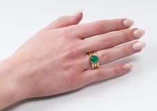 Smaragd-Cabochon Ring - Bild 2