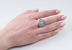 Vintage Opal-Brillant-Ring - Bild 2