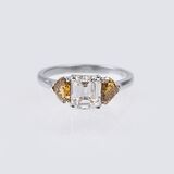 A Diamond Ring with Fancy Diamonds in Trillant Cut - image 1