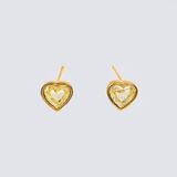 A Pair of Fancy Diamond Earstuds 'Hearts'