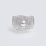 Diamant-Ring mit Perle - Bild 1